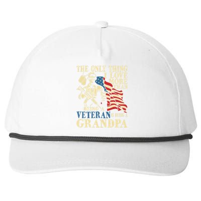 The Only Thing I Love More Than Being A Veteran Grandpa Snapback Five-Panel Rope Hat