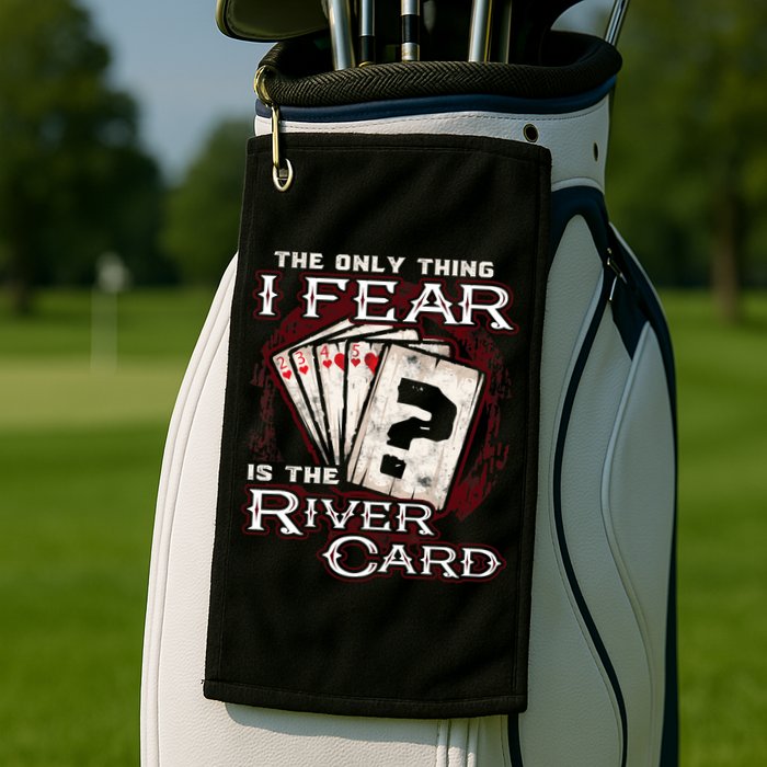 The Only Thing I Fear Is The River Card Funny Poker Player Golf Towel