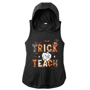 Trick Or Teach Retro Halloween Teacher Costume Ladies PosiCharge Tri-Blend Wicking Draft Hoodie Tank