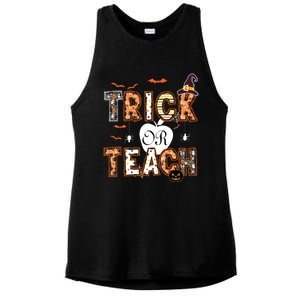 Trick Or Teach Retro Halloween Teacher Costume Ladies PosiCharge Tri-Blend Wicking Tank