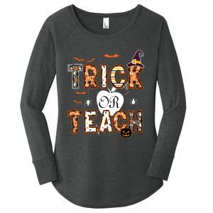 Trick Or Teach Retro Halloween Teacher Costume Women's Perfect Tri Tunic Long Sleeve Shirt