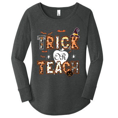 Trick Or Teach Retro Halloween Teacher Costume Women's Perfect Tri Tunic Long Sleeve Shirt