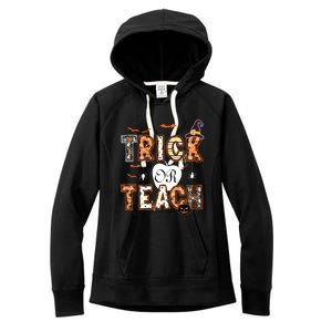 Trick Or Teach Retro Halloween Teacher Costume Women's Fleece Hoodie