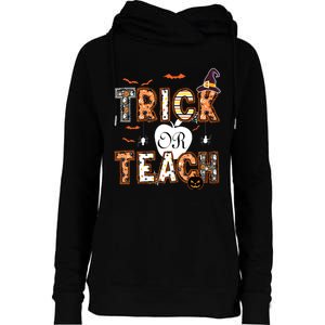 Trick Or Teach Retro Halloween Teacher Costume Womens Funnel Neck Pullover Hood