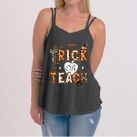 Trick Or Teach Retro Halloween Teacher Costume Women's Strappy Tank