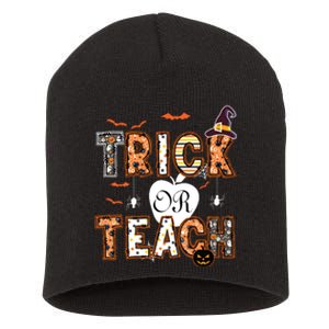 Trick Or Teach Retro Halloween Teacher Costume Short Acrylic Beanie