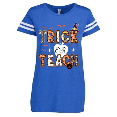 Trick Or Teach Retro Halloween Teacher Costume Enza Ladies Jersey Football T-Shirt