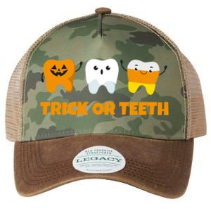 Trick Or Teeth Treat Funny Dental Halloween Dentist Gift Legacy Tie Dye Trucker Hat