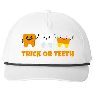 Trick Or Teeth Treat Funny Dental Halloween Dentist Gift Snapback Five-Panel Rope Hat