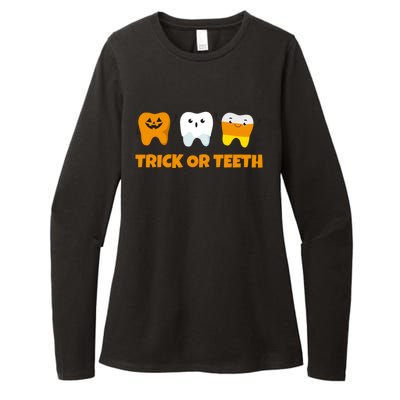 Trick Or Teeth Treat Funny Dental Halloween Dentist Gift Womens CVC Long Sleeve Shirt