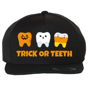 Trick Or Teeth Treat Funny Dental Halloween Dentist Gift Wool Snapback Cap