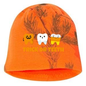 Trick Or Teeth Treat Funny Dental Halloween Dentist Gift Kati - Camo Knit Beanie