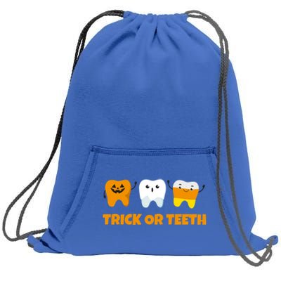 Trick Or Teeth Treat Funny Dental Halloween Dentist Gift Sweatshirt Cinch Pack Bag