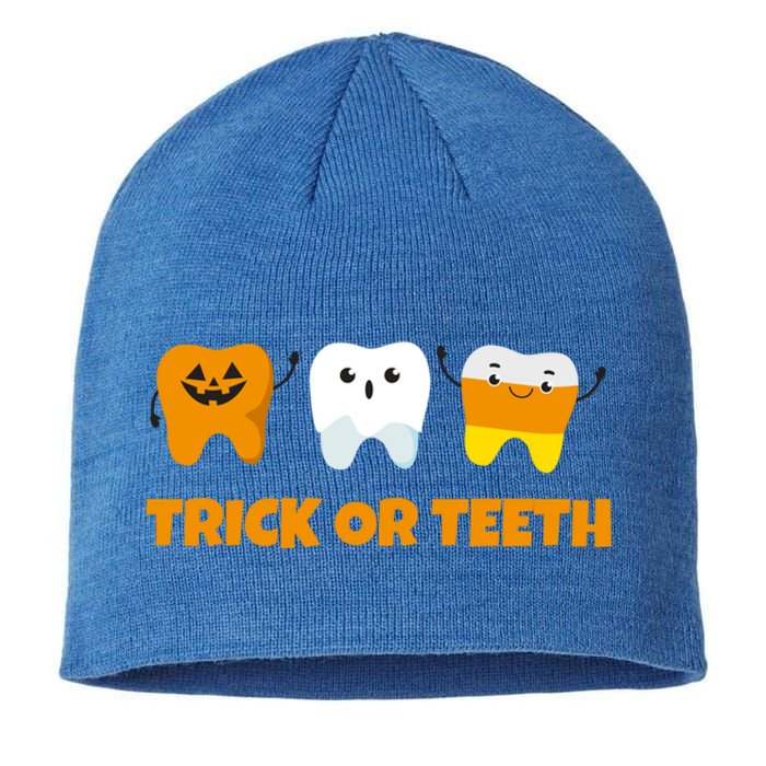 Trick Or Teeth Treat Funny Dental Halloween Dentist Gift Sustainable Beanie