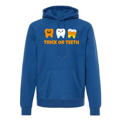 Trick Or Teeth Treat Funny Dental Halloween Dentist Gift Premium Hoodie