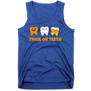 Trick Or Teeth Treat Funny Dental Halloween Dentist Gift Tank Top