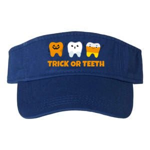 Trick Or Teeth Treat Funny Dental Halloween Dentist Gift Valucap Bio-Washed Visor