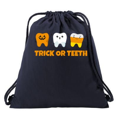 Trick Or Teeth Treat Funny Dental Halloween Dentist Gift Drawstring Bag