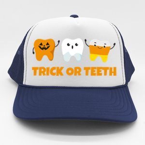 Trick Or Teeth Treat Funny Dental Halloween Dentist Gift Trucker Hat