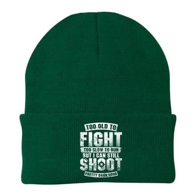 Too Old To Fight Too Slow To Run funny quotes Knit Cap Winter Beanie