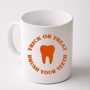 Trick Or Treat Brush Your Teeth Funny Dental Halloween Pun Cool Gift Coffee Mug