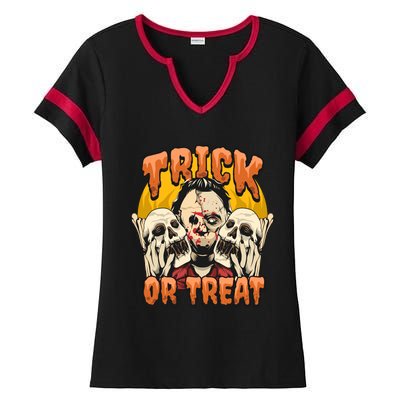 Trick Or Treat Ladies Halftime Notch Neck Tee