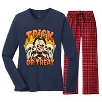 Trick Or Treat Women's Long Sleeve Flannel Pajama Set 