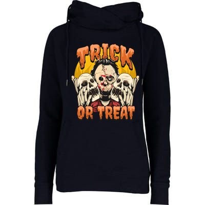 Trick Or Treat Womens Funnel Neck Pullover Hood