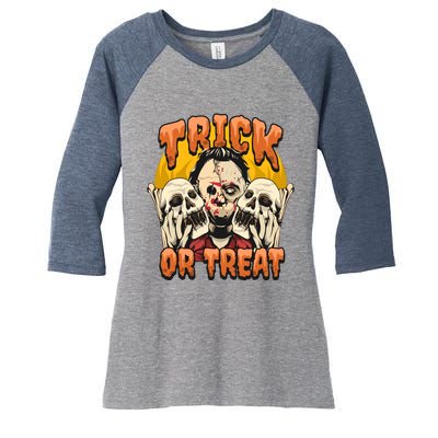 Trick Or Treat Women's Tri-Blend 3/4-Sleeve Raglan Shirt