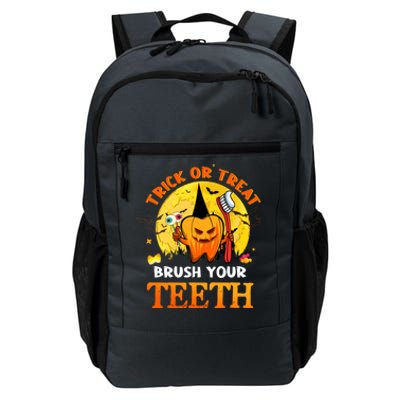 Trick Or Treat Brush Your Teeth Dental Dentist Halloween Meaningful Gift Daily Commute Backpack