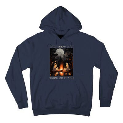 Trick Or Teach Ghost Books Reading Tarot Teachers Halloween Tall Hoodie