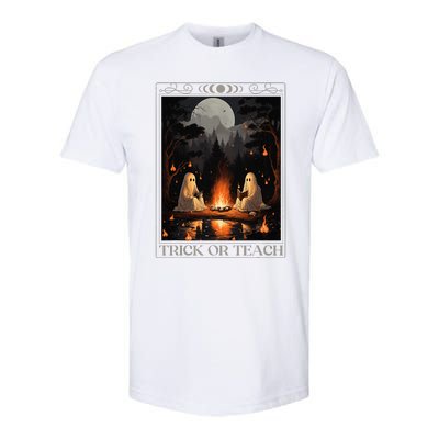 Trick Or Teach Ghost Books Reading Tarot Teachers Halloween Softstyle CVC T-Shirt