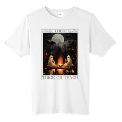 Trick Or Teach Ghost Books Reading Tarot Teachers Halloween Tall Fusion ChromaSoft Performance T-Shirt