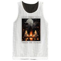 Trick Or Teach Ghost Books Reading Tarot Teachers Halloween Mesh Reversible Basketball Jersey Tank