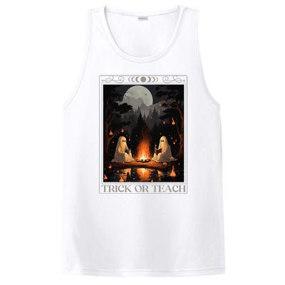 Trick Or Teach Ghost Books Reading Tarot Teachers Halloween PosiCharge Competitor Tank