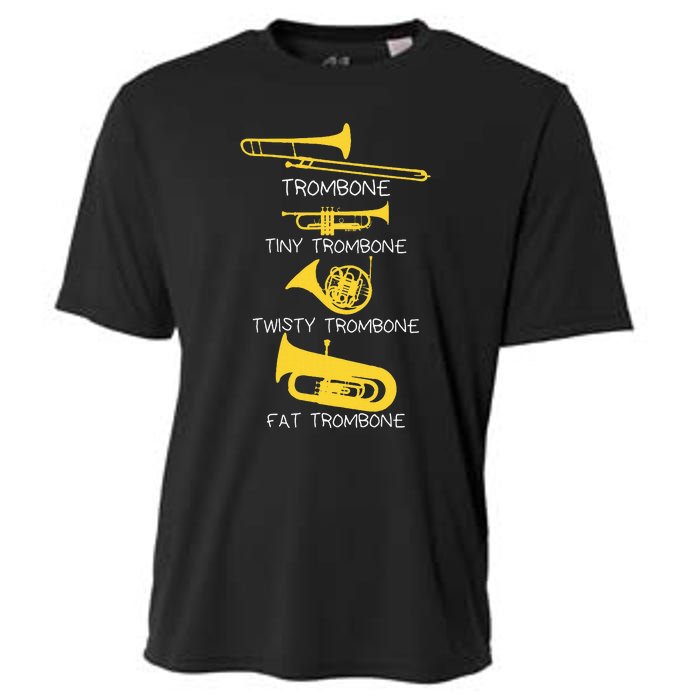 Types Of Trombone Player  Marching Jazz Band Cooling Performance Crew T-Shirt