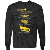 Types Of Trombone Player  Marching Jazz Band Tie-Dye Long Sleeve Shirt