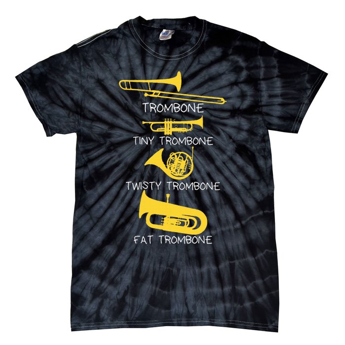 Types Of Trombone Player  Marching Jazz Band Tie-Dye T-Shirt