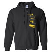 Types Of Trombone Player  Marching Jazz Band Full Zip Hoodie