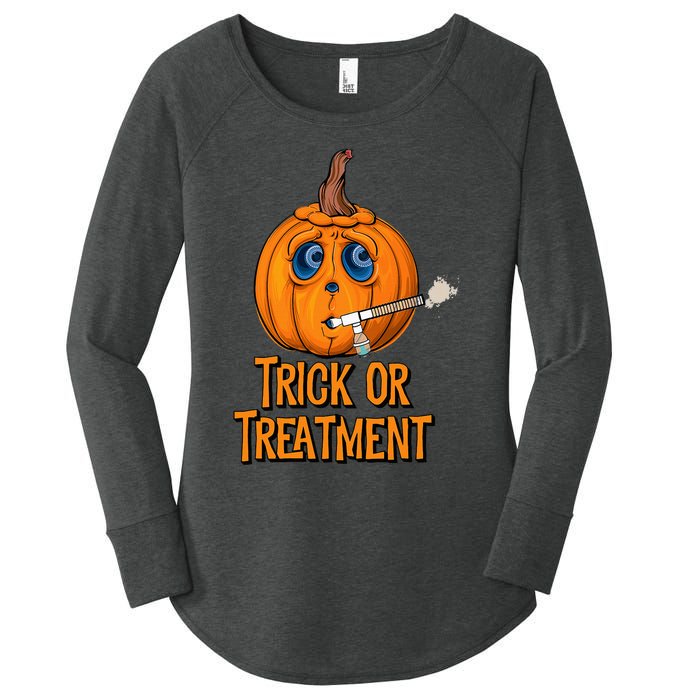 Trick Or Treatment Funny Halloween Respiratory Therapist Women's Perfect Tri Tunic Long Sleeve Shirt