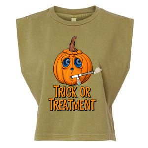 Trick Or Treatment Funny Halloween Respiratory Therapist Garment-Dyed Women's Muscle Tee