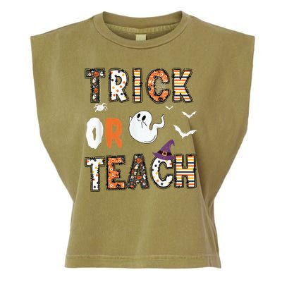 Trick Or Teach Funny Teacher Halloween Costume Garment-Dyed Women's Muscle Tee