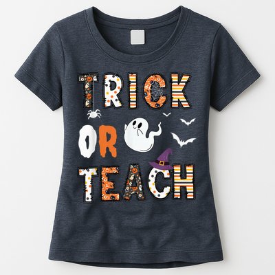 Trick Or Teach Funny Teacher Halloween Costume Womens T-Shirt