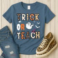 Trick Or Teach Funny Teacher Halloween Costume Womens T-Shirt