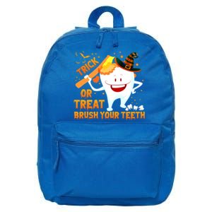 Trick Or Treat Brush Your Teeth Dentist Halloween Costume Gift 16 in Basic Backpack