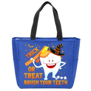 Trick Or Treat Brush Your Teeth Dentist Halloween Costume Gift Zip Tote Bag