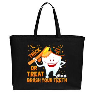 Trick Or Treat Brush Your Teeth Dentist Halloween Costume Gift Cotton Canvas Jumbo Tote