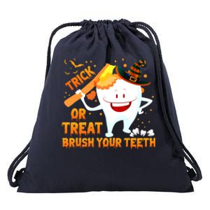 Trick Or Treat Brush Your Teeth Dentist Halloween Costume Gift Drawstring Bag