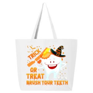 Trick Or Treat Brush Your Teeth Dentist Halloween Costume Gift 25L Jumbo Tote