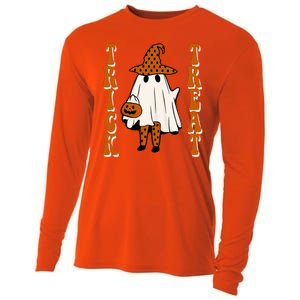 Trick Or Treat Festive Halloween Ghost Cooling Performance Long Sleeve Crew